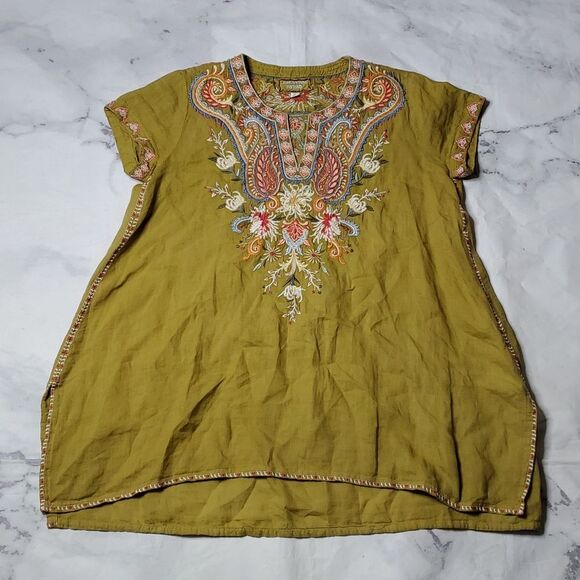 Johnny Was Tops - Johnny Was Workshop Tikal Embroidered Swing Blouse